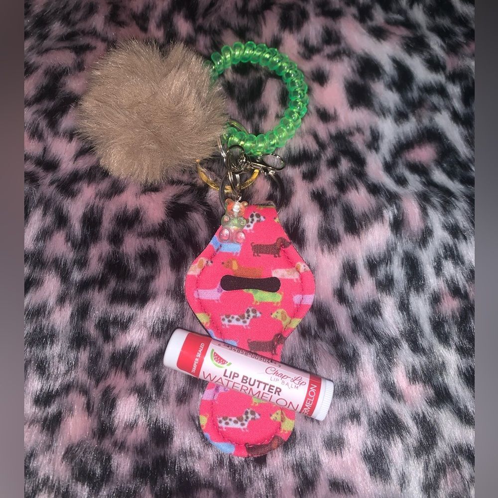 Wiener Dog Chapstick Holder Keychain Set - Discounted Shipping